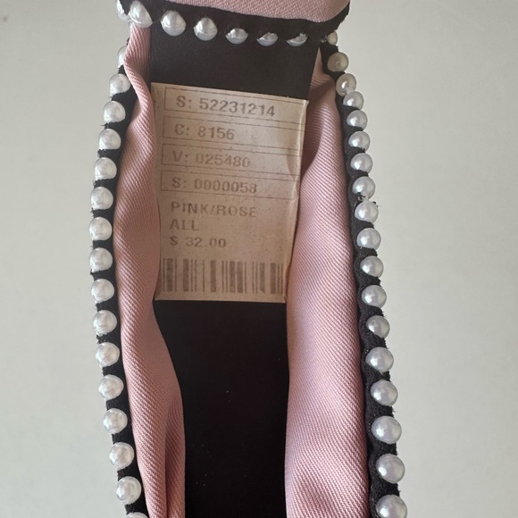 Anthropologie Knotted Pink Headband with Pearl Trim - Picture 3 of 3